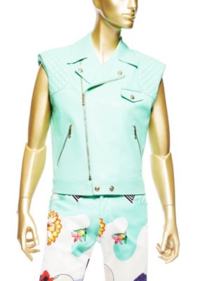 Versace Herren Nappa-Biker-Lederjacke