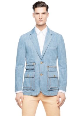 Versace Herren Denim-Safarijacke