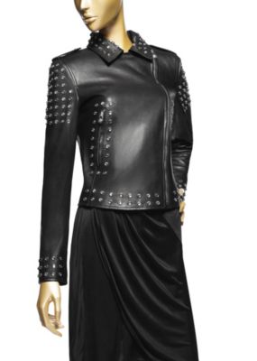 Versace Studded Leather Biker Jacket
