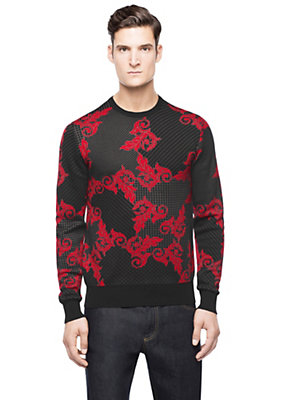 Versace Men Barocco jacquard sweater