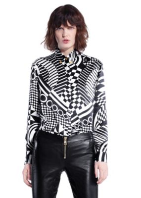 Versus Versace mujer OP ART camisa de seda