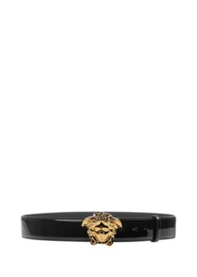 Versace Men Medusa shining patent leather belt
