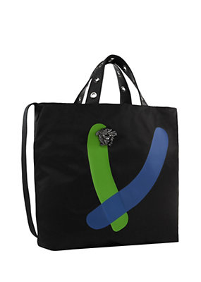 Versace Men Nylon Tote With Sport Tapes