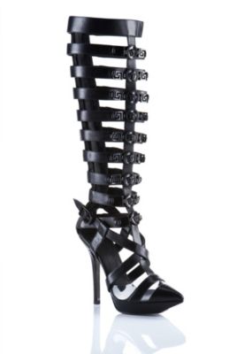 Versace Damen Kniehohe offene R&ouml;mersandale