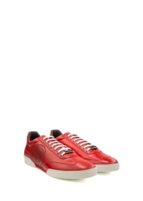 Versace Men Men Vitello Leather Medusa Low-Tops