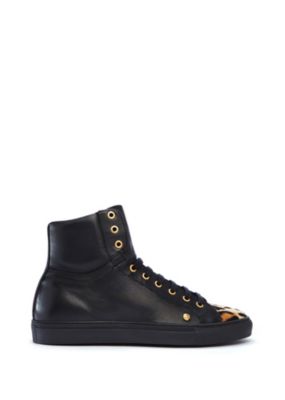LEOPARD PRINT HIGH-TOP SNEAKERS