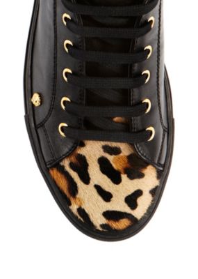 LEOPARD PRINT HIGH-TOP SNEAKERS