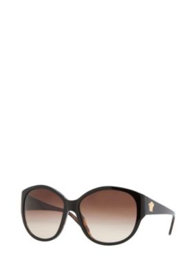Versace Women Brown Oversized Retro Sunglasses